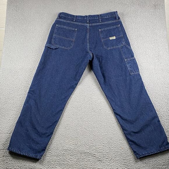 Wrangler Utility Fleece Lined Jeans Men’s 36x32 Medium Wash Workwear Rugged - Picture 10 of 12